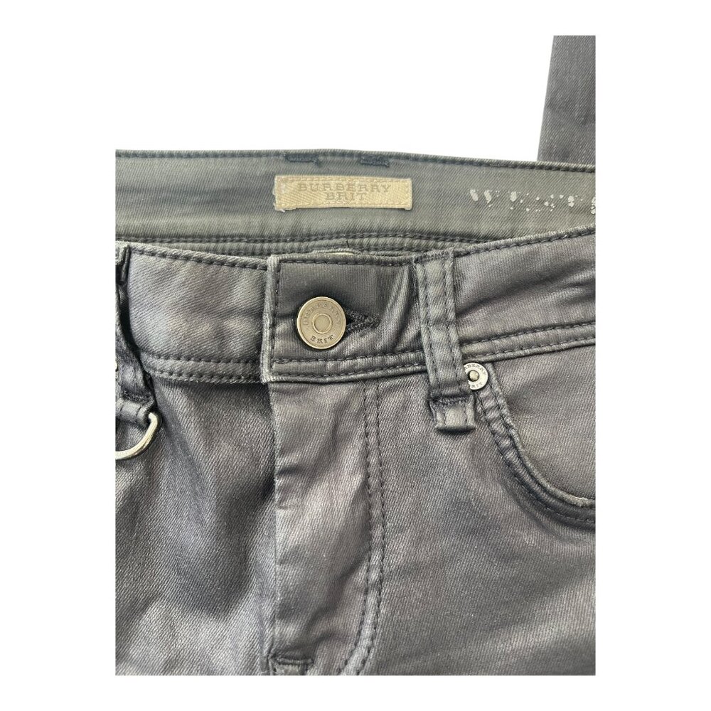 Size 24W Burberry Pilton Skinny Ankle Stretchy Jeans Women's Burgundy Authentic - Picture 10 of 14